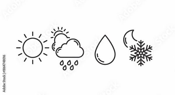 Obraz Simple weather icon set
