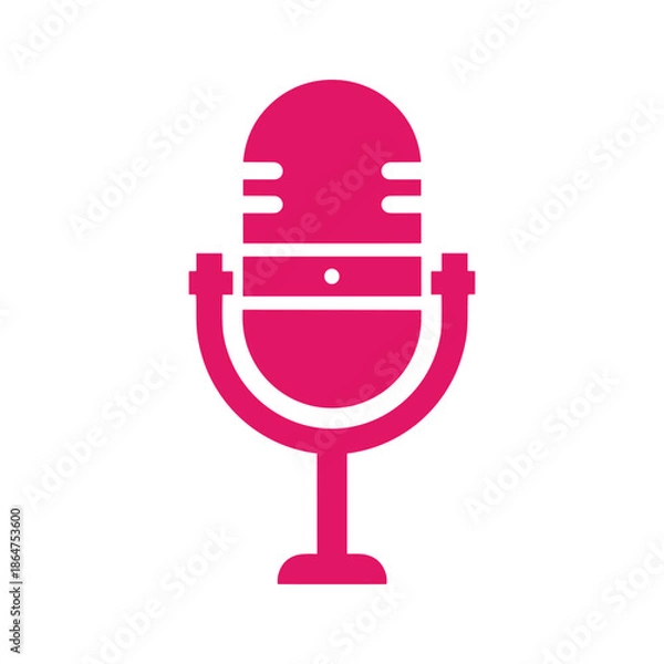 Obraz Pink Microphone Vector Illustration