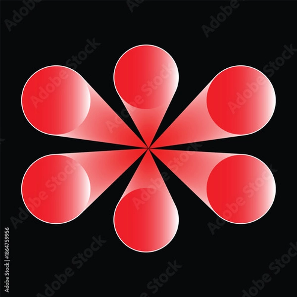 Obraz Red Radial Gradient Burst.