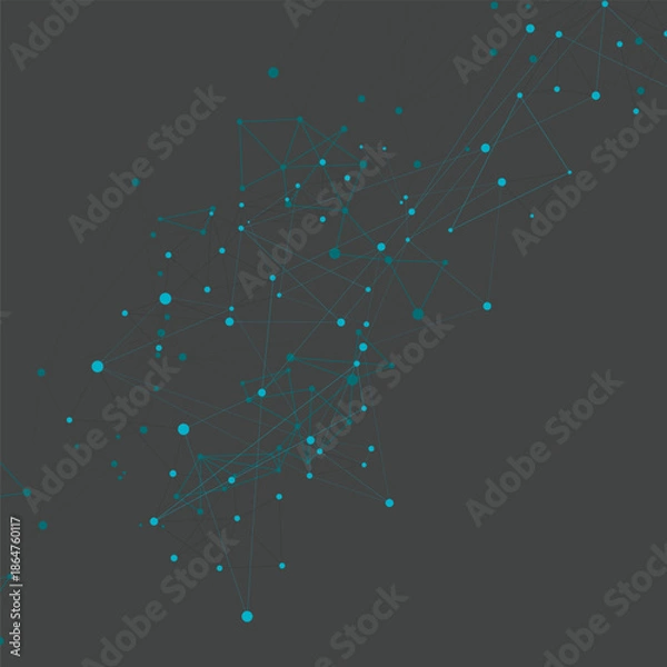 Fototapeta Abstract Digital Circles Connect. Futuristic Circular Wave. Big Data Visualization. Vector Illustration