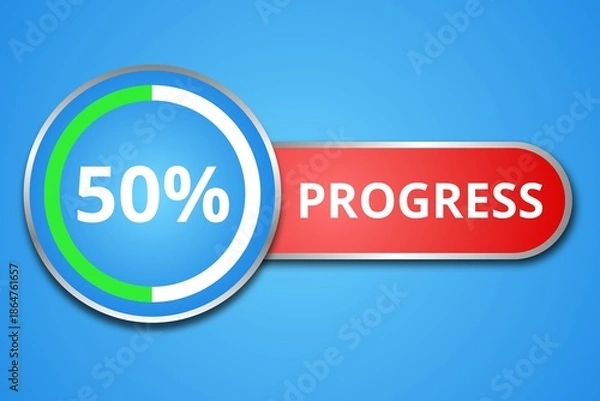 Fototapeta Progress indicator showing 50 percent  