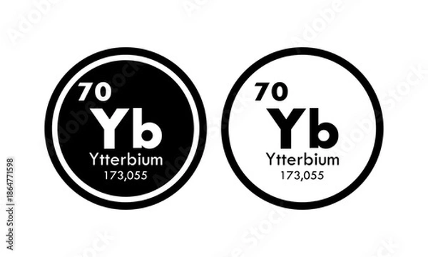 Obraz ytterbium icon set. vector template illustration  for web design