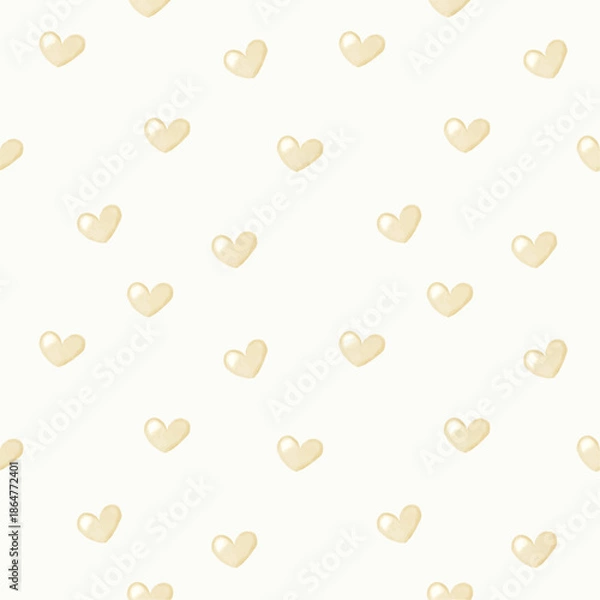 Obraz Seamless pastel brown beige heart pattern