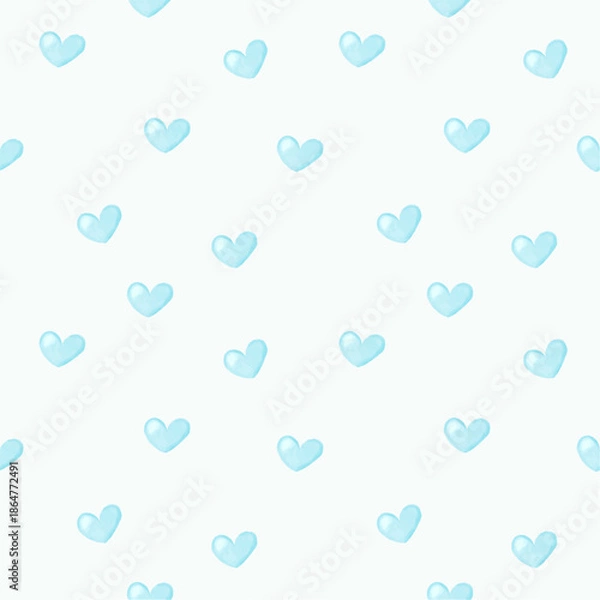 Obraz Seamless pastel blue heart pattern