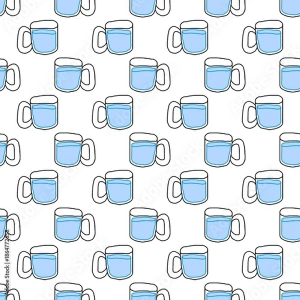 Fototapeta seamless pattern with coffee cups