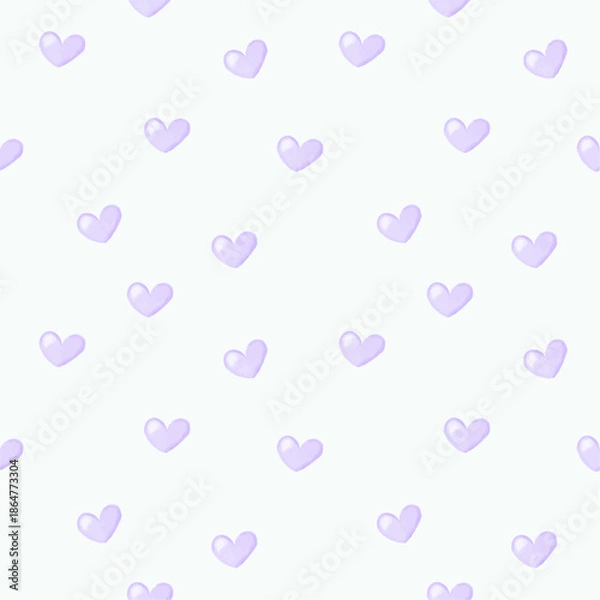 Obraz Seamless pastel purple heart pattern