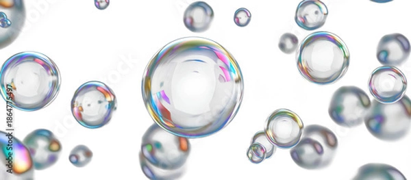 Obraz Soap Bubbles Overlay Effect With Transparent Background