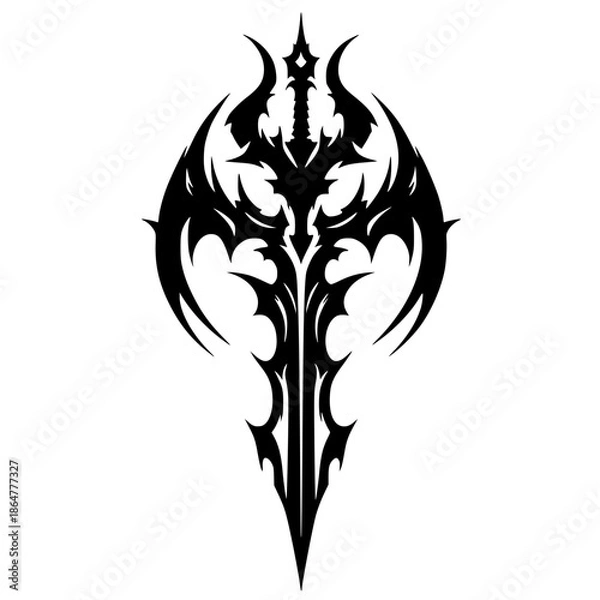 Obraz Demon sword silhouette vector design