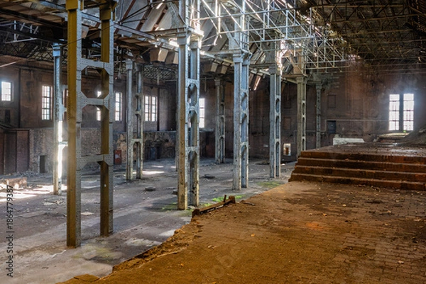Obraz Abandoned industrial balcony interior