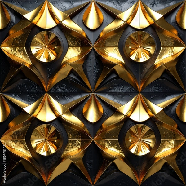 Fototapeta 装飾,美しい,美術,テクスチャ,3D,背景,ダイナミック,マーブル,デザイン,メタル, お金, 大理石,メタリック,抽象的,金,黒,