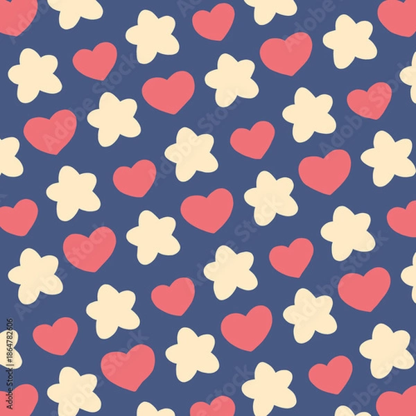 Obraz seamless pattern with heart and stars