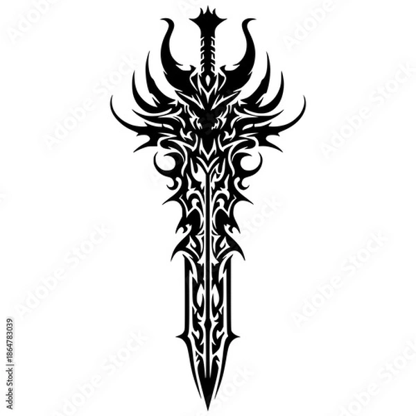 Obraz Demon sword silhouette vector design