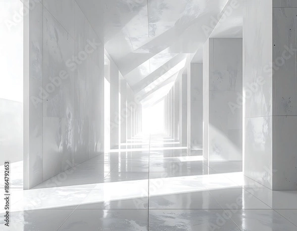 Obraz Illuminated Architectural Interior - A Study in Light and Shadow.