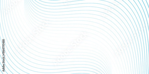 Obraz Abstract blue smooth waves on white background.Vector illustration.