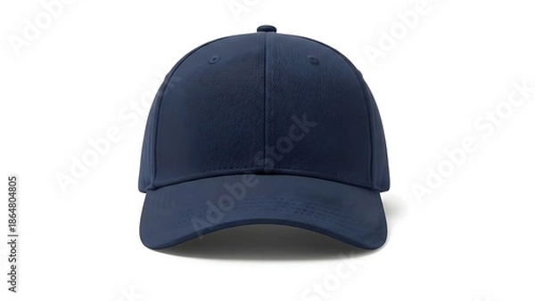 Obraz A navy blue baseball cap displayed on a white background