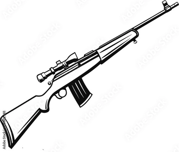 Fototapeta assault rifle vector