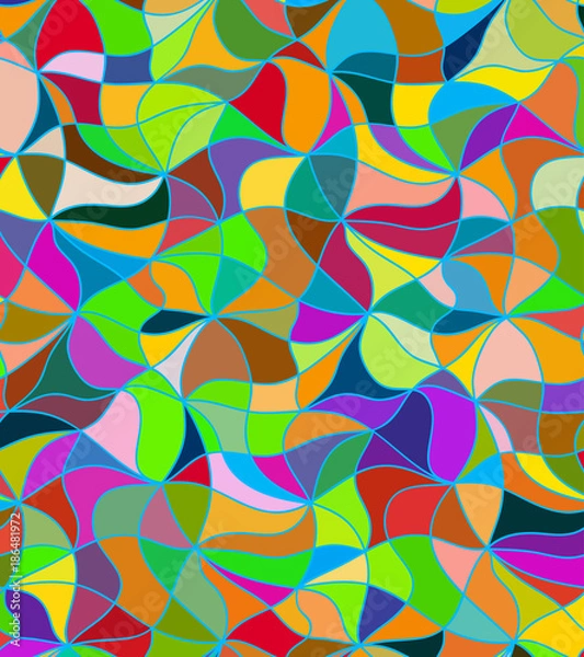 Fototapeta Vector wave background of doodle hand drawn lines