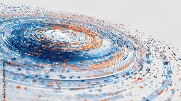 Fototapeta Abstract circular flow representing data movement isolated on white background