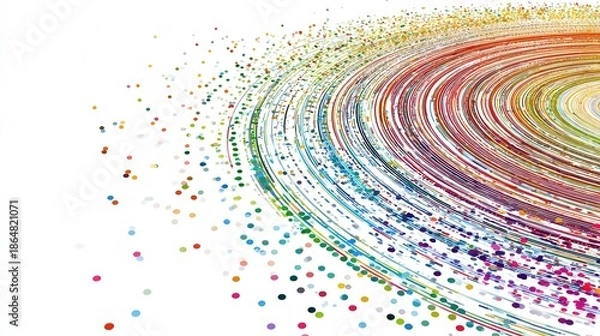 Fototapeta Abstract circular flow representing data movement isolated on white background