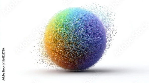 Fototapeta abstract data visualization sphere representing big data isolated on white background