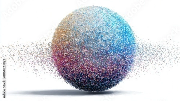 Fototapeta abstract data visualization sphere representing big data isolated on white background