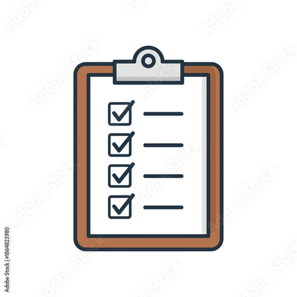 Obraz Clipboard with Checkmarks.