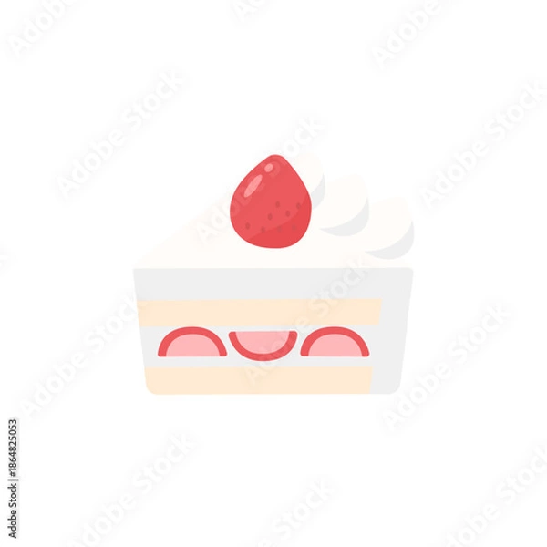 Obraz いちごのショートケーキのイラスト