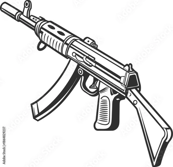 Fototapeta assault rifle vector
