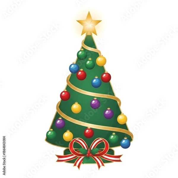 Obraz christmas tree vector illustration