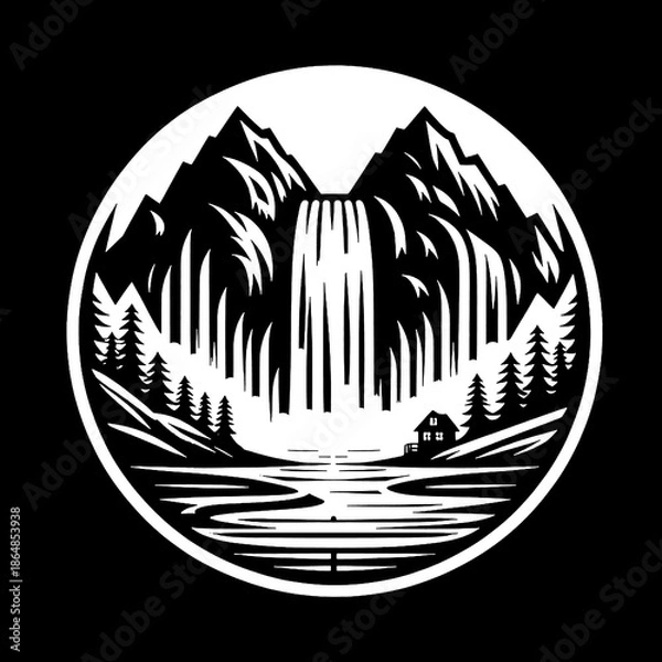 Obraz waterfall in the mountains