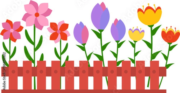 Fototapeta Spring Flowerbed Icon