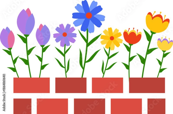 Fototapeta Spring Flowerbed Icon