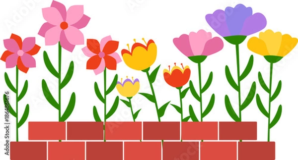 Fototapeta Spring Flowerbed Icon