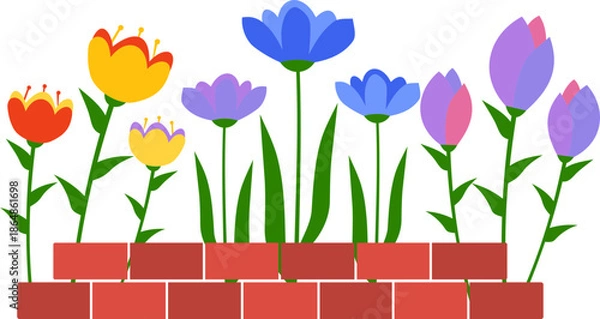 Fototapeta Spring Flowerbed Icon