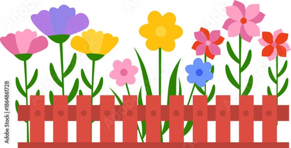 Fototapeta Spring Flowerbed Icon