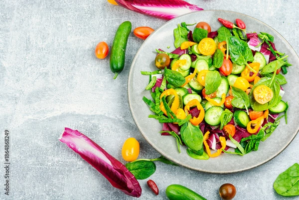 Fototapeta Fresh Vegetable Salad Selection