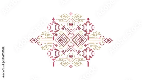 Obraz Traditional Chinese Lantern Pattern Design.