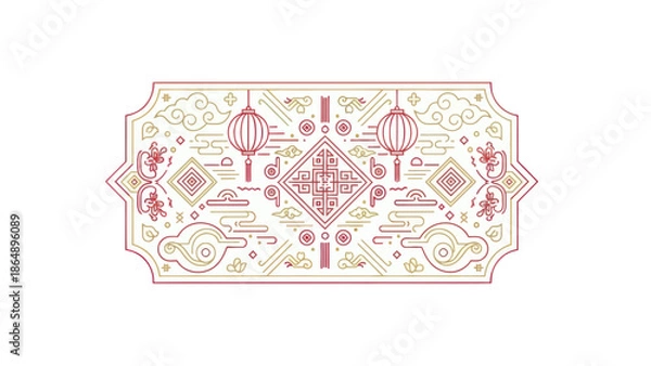 Obraz Traditional Chinese Pattern Design Element.