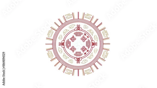 Obraz Traditional Circular Embroidered Design Pattern.