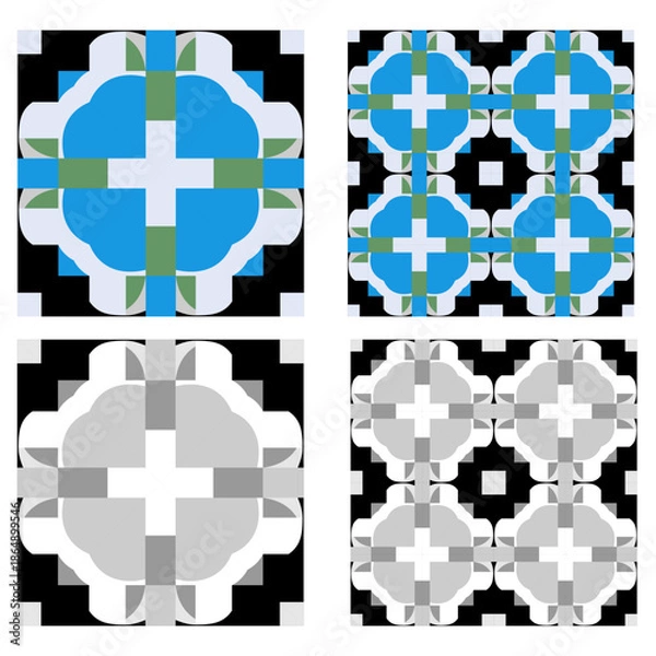 Obraz vector abstract pattern, simple shape texture, geometric seamless tile 