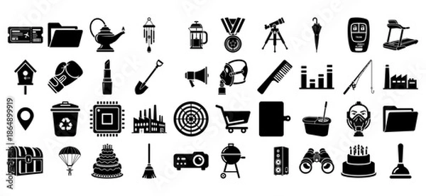 Obraz Comprehensive Vector Illustration Icons Collection