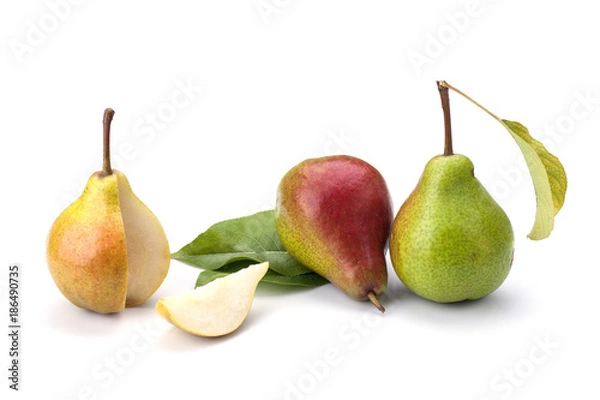 Fototapeta Fresh pears isolated