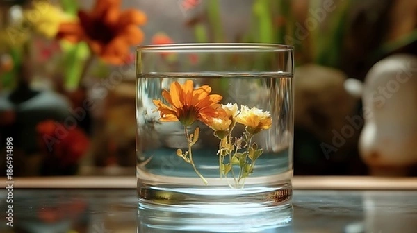 Fototapeta a water in a glass 