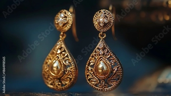 Obraz a gold earings 