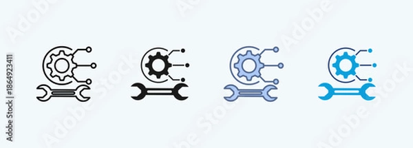 Obraz IT engineering multiple  style icon collections 