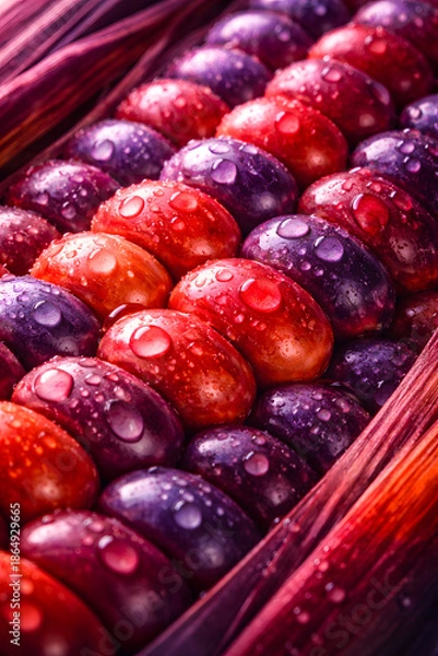 Obraz red and green corn beans