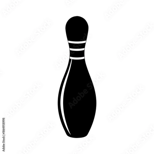 Obraz bowling pin white and red simple design vector