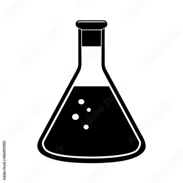 Obraz laboratory beaker liquid simple design vector