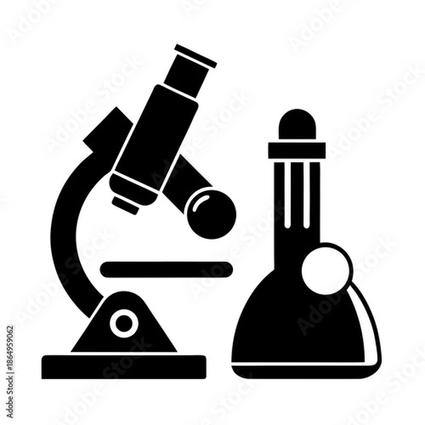 Obraz microscope lab equipment simple design vector
