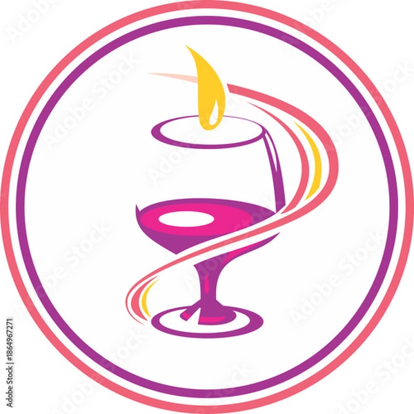 Obraz wine glass abstract vector logo